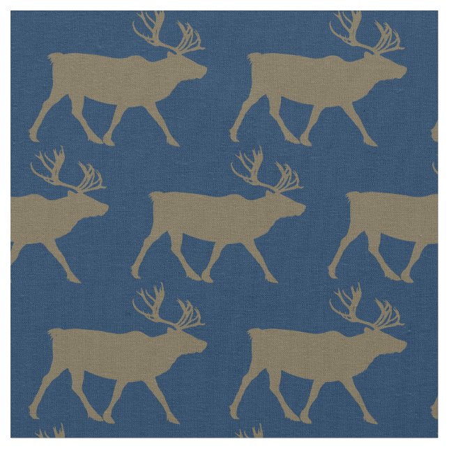 Kariou Silhouetten Blue Stoff (Nahaufnahme)