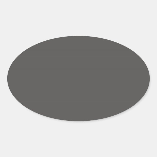 Karkohle-Grau-Oval-Aufkleber Ovaler Aufkleber (Vorderseite)