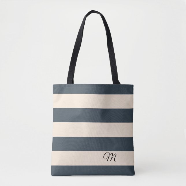 Karkohle Grau Streifen Tasche (Vorderseite)
