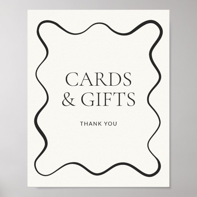 Karkohle Wavy Border Cards & Geschenke Poster (Vorne)