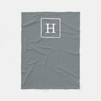 Karkohleweißmonogramm Gerahmt Fleecedecke