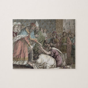 Karl der Große (742-814) empfängt die Botschafte