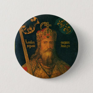 Karl der Große durch Dürer Pinback Knopf Button