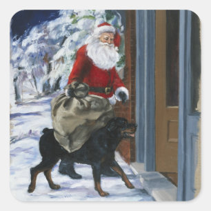 Karl, der Weihnachtsmann von hilft <Carl's Quadratischer Aufkleber
