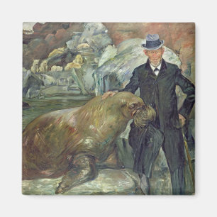 Karl Hagenbeck in seinem Zoo, 1911 Magnet