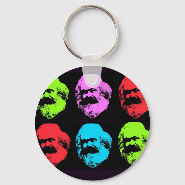 Karl Marx Collage Schlüsselanhänger (Vorderseite)