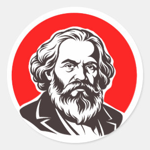 Karl Marx (Gründer des Marxismus) Geschenk Runder Aufkleber