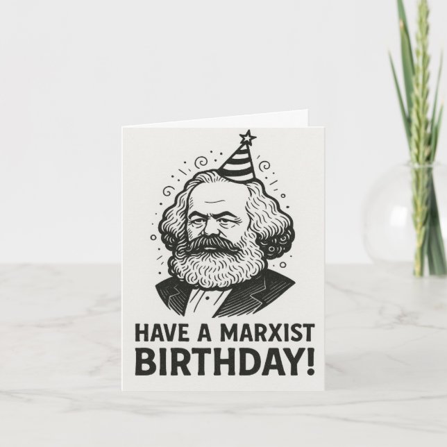 Karl Marx liest Bücher liebt Geschenk Karte (Vorderseite)