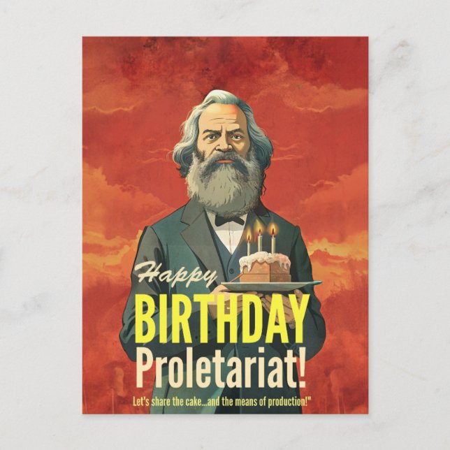 Karl Marx liest Bücher liebt Geschenk Postkarte (Vorderseite)