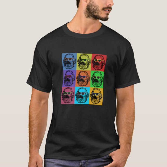 Karl Marx Pop Art, Portrait Revolutioniere, Retro T-Shirt (Vorderseite)