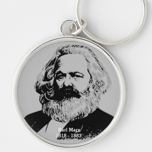 Karl Marx Porteclés rond Premium - Grand Schlüsselanhänger (Vorne)