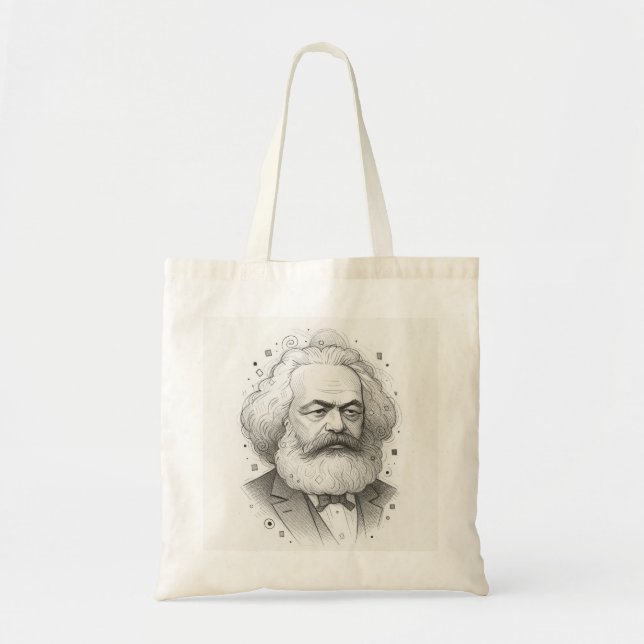 Karl Marx Portrait Design Tragetasche (Vorne)