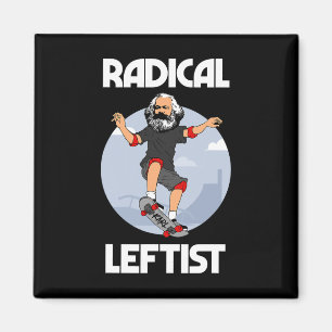 Karl Marx Skateboard fahrender radikaler Linker Lu Magnet