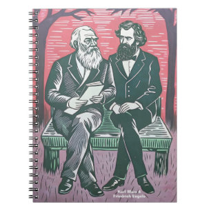 Karl Marx und Fredrich Engels das Manifest Notizblock