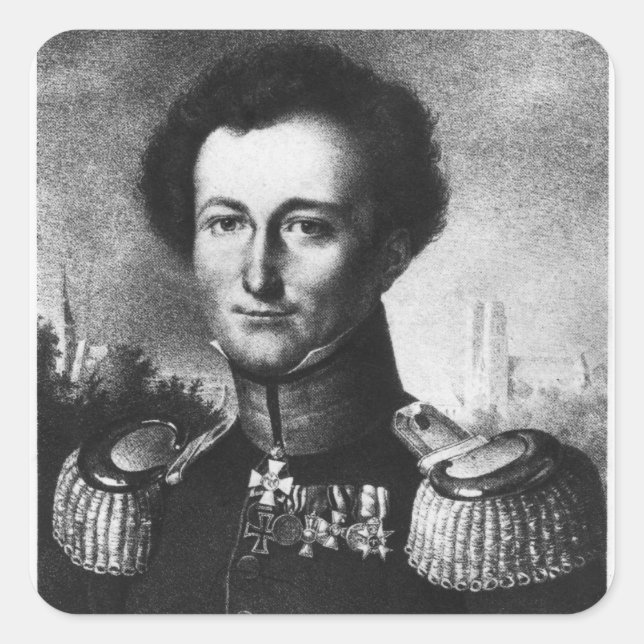 Karl von Clausewitz Quadratischer Aufkleber (Vorderseite)