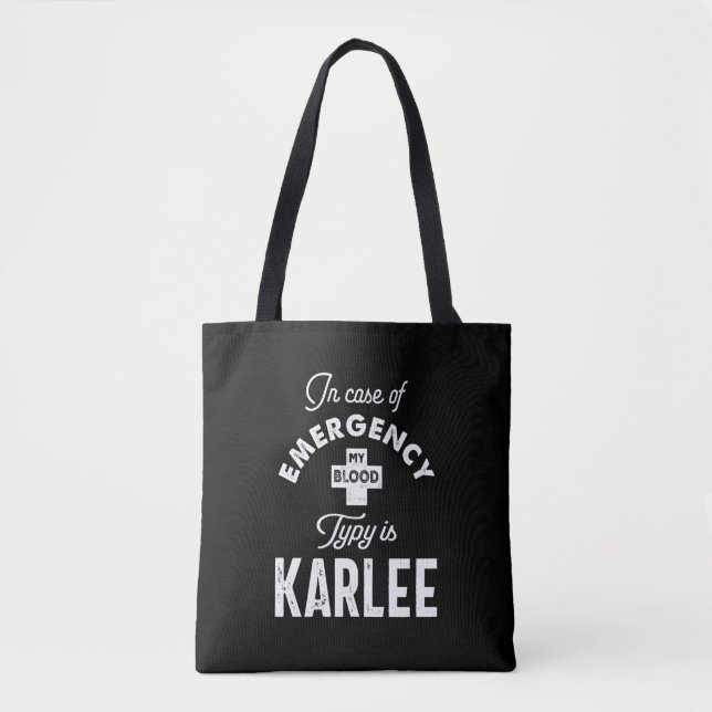 Karlee Personalisiert Name Geburtstagsgeschenk Tasche (Vorderseite)