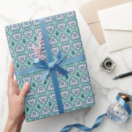 „Karlek“ Herz Geschenkverpackungspapier (navy, tür Geschenkpapier