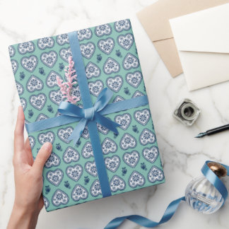 „Karlek“ Herz Geschenkverpackungspapier (navy, tür Geschenkpapier