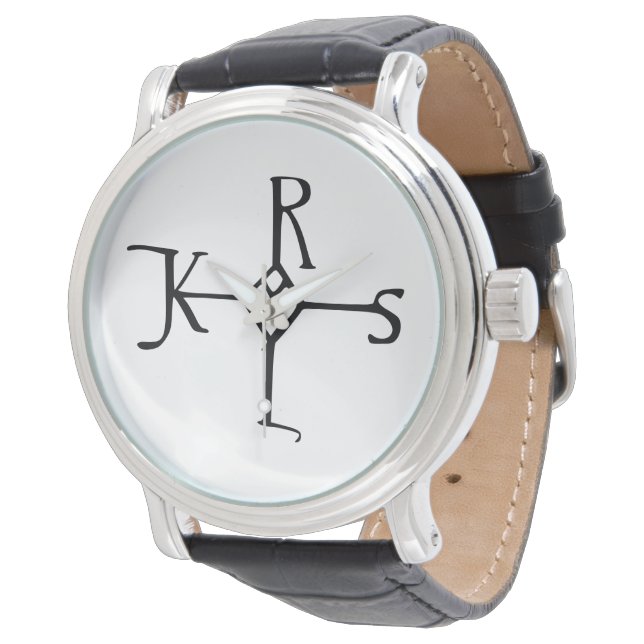 Karlemagne-Monogramm Armbanduhr (Schrägansicht)