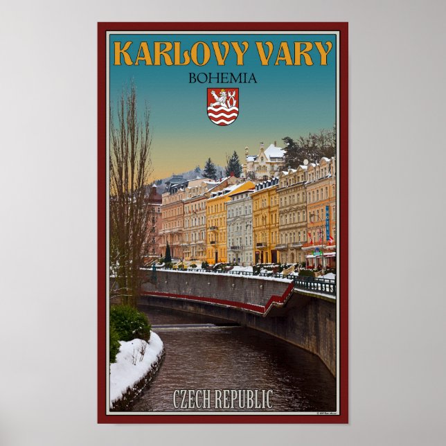 Karlovy Vary - Semnice River Winter Poster (Vorne)