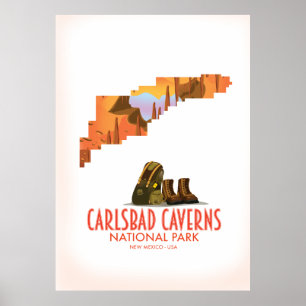 Karlsbad Nationalpark neue mexico Karte Poster