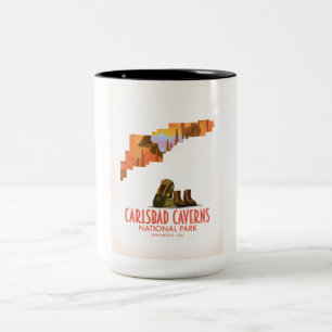 Karlsbad Nationalpark neue mexico Karte Zweifarbige Tasse