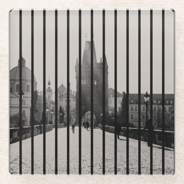 Karlsbrücke in Prag Glasuntersetzer (Vorderseite)