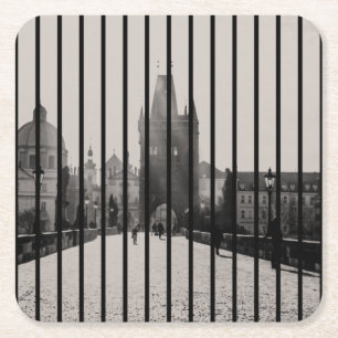 Karlsbrücke in Prag Rechteckiger Pappuntersetzer
