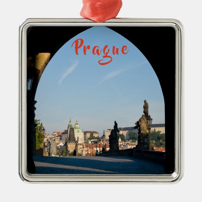 Karlsbrücke in Prag, Tschechische Republik Ornament Aus Metall (Vorne)
