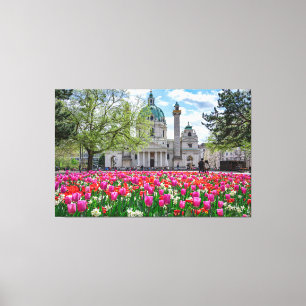 Karlskirche im Frühjahr in Wien, Österreich Leinwanddruck