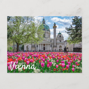 Karlskirche im Frühjahr in Wien, Österreich Postkarte