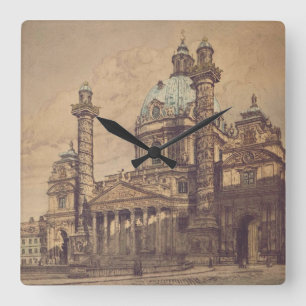 Karlskirche Kirche in Wien, Österreich Quadratische Wanduhr