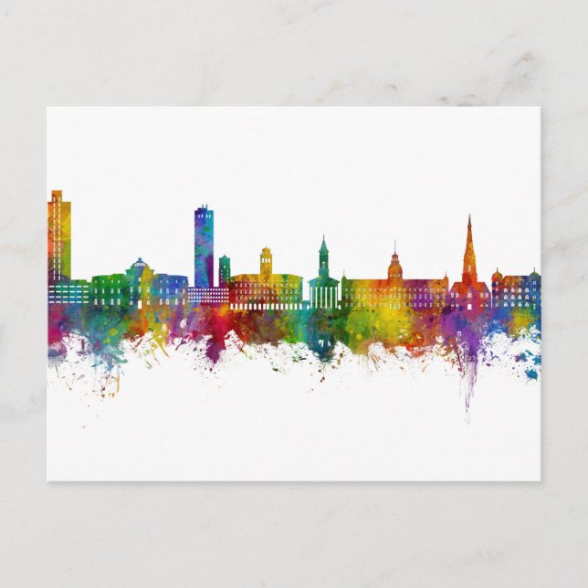 Karlsruhe Germany Skyline Postkarte (Vorderseite)