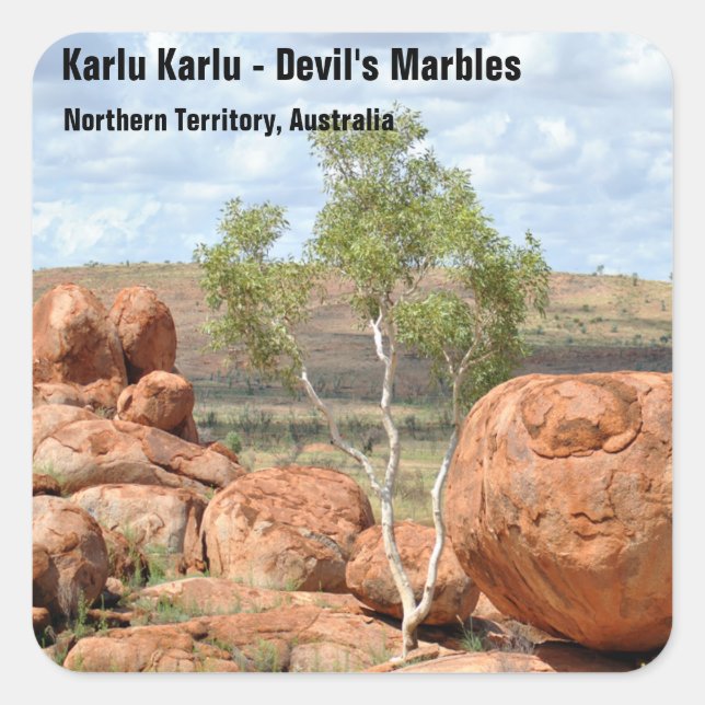 Karlu Karlu "Teufels Murmeln" Quadratischer Aufkleber (Vorderseite)