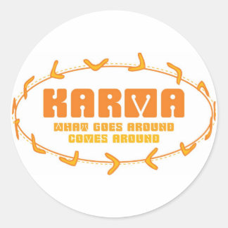 Karma Boomerang Runder Aufkleber