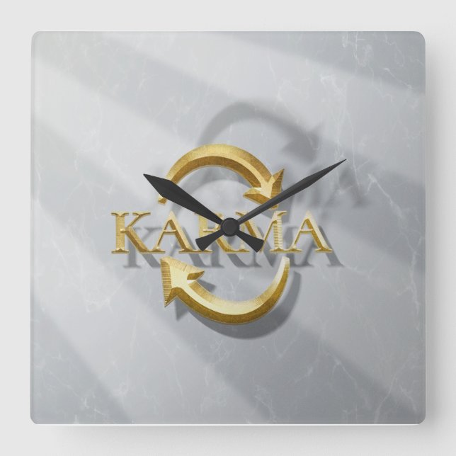 KARMA collection set- Quadratische Wanduhr (Vorderseite)