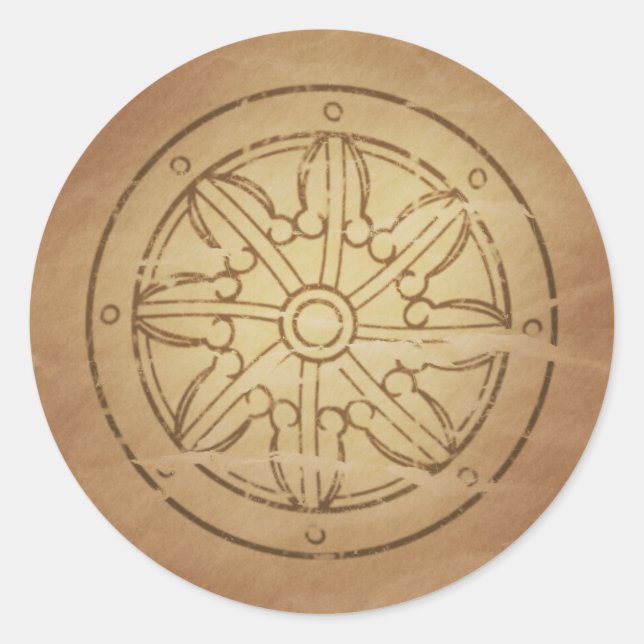 Karma Das Rad des Gesetzbuddhismus Runder Aufkleber (Vorderseite)