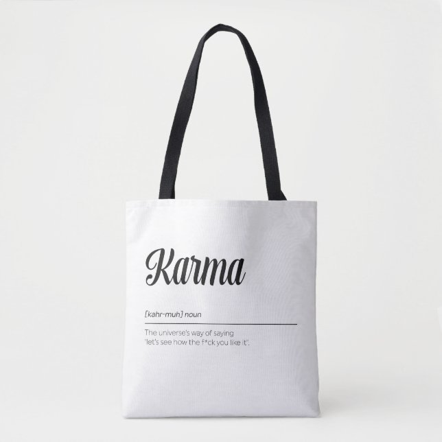 Karma Definition Funny Tasche (Vorderseite)