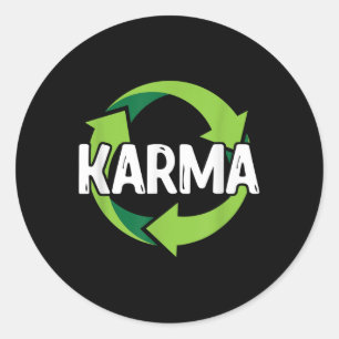 Karma Destination Meditation Recycelnd Umwelt P Runder Aufkleber