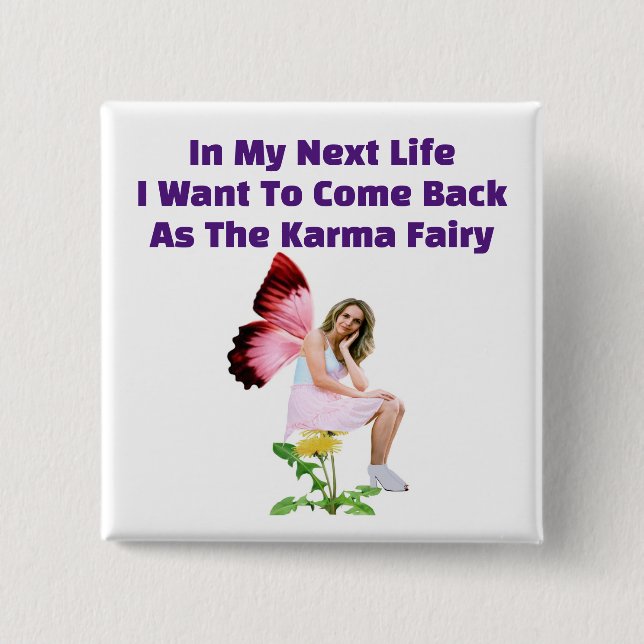 Karma Fairy Square Button (Vorderseite)