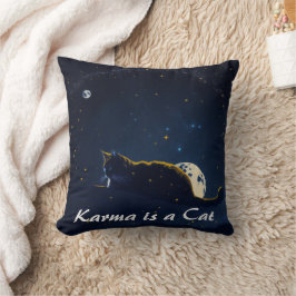 Karma ist eine Katze, die mir auf den Schoß eilt Kissen
