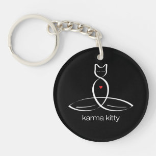 Karma-Miezekatze - regelmäßiger Arttext Schlüsselanhänger
