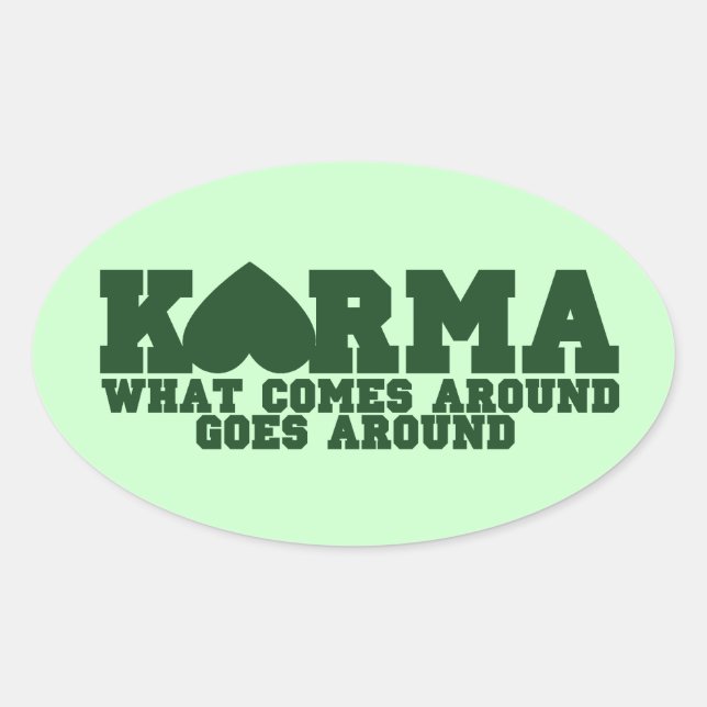 Karma Ovaler Aufkleber (Vorderseite)