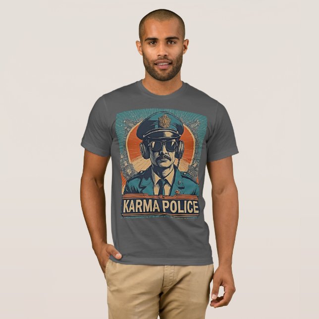 Karma Police - Witty Retro Art Radiohead T-Shirt (Vorne ganz)