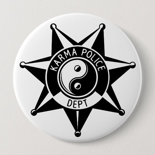 Karma-Polizei! Button (Vorderseite)