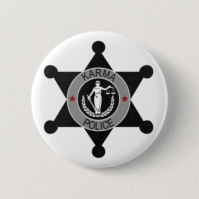 Karma-Polizei Radiohead Button (Vorderseite)