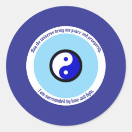 Karma Protection Dark Blue Evil Eye Yang Runder Aufkleber