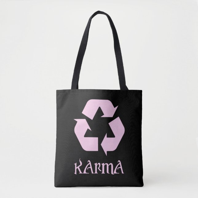 Karma Recycelte, was um sich geht Tasche (Vorderseite)