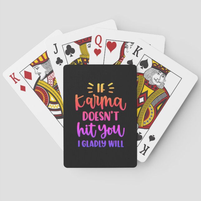 Karma zitiert Karten spielen Regenbogenart Spielkarten (Rückseite)