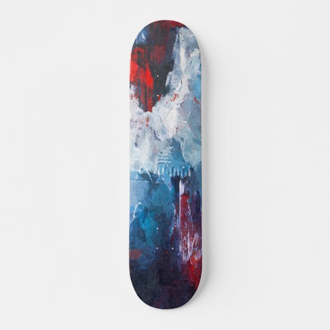 Karmesinblauer Dampf Abstract Skateboard (Vorne)